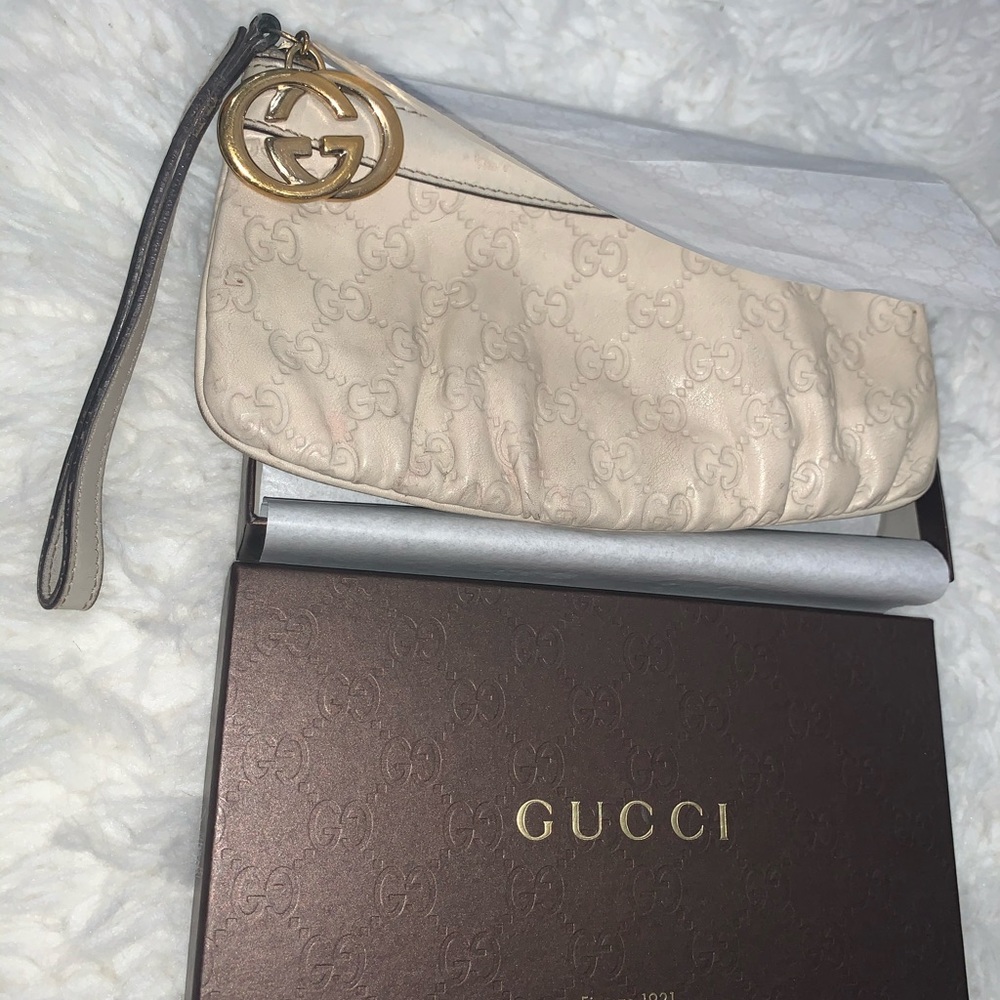 Off-White Gucci Wristlet w/ Gold Hardware